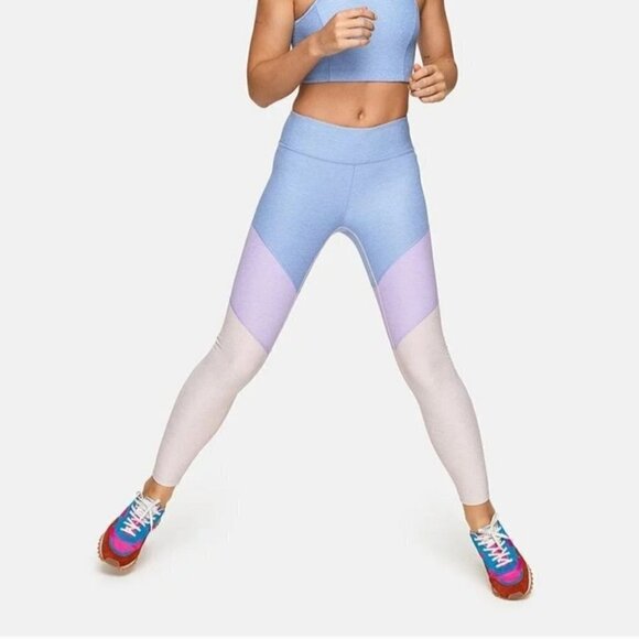Outdoor Voices Colorblock 7/8 Leggings In Lilac Springs Size L - Picture 1 of 9